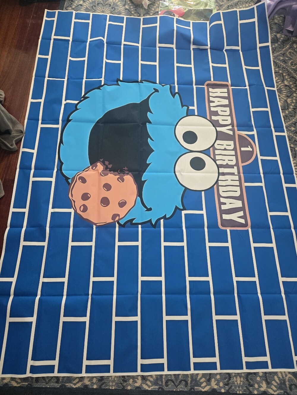 Cookie Monster Happy Birthday Backdrop - Picture 2 of 3